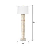 Jamie Young Spectacle Soft Gray Horn Lacquer Floor Lamp