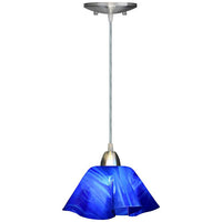 Jezebel Radiance Lily 8" Wide Cobalt Navy Blue Mini Pendant