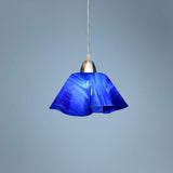 Jezebel Radiance Lily 8" Wide Cobalt Navy Blue Mini Pendant