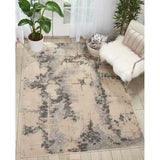 Abstract Modern Beige Grey Soft Area Rug