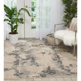 Abstract Modern Beige Grey Soft Area Rug