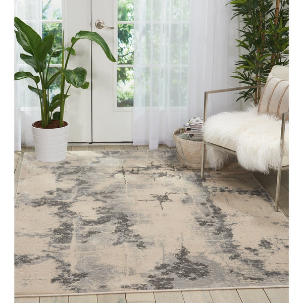 Abstract Modern Beige Grey Soft Area Rug