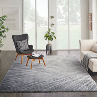 Halle Berry Abstract Ombre Blue/Grey Soft Area Rug