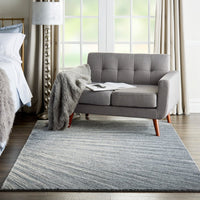 Halle Berry Abstract Ombre Blue/Grey Soft Area Rug