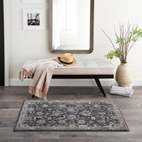 Mila Kunis Collection - Navy Floral Soft Area Rug