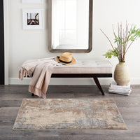 Vintage Abstract Grey Beige Soft Area Rug