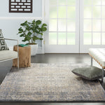 Mila Kunis Ivory/Slate Vintage Persian Soft Area Rug