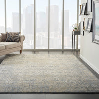 Mila Kunis Ivory/Slate Vintage Persian Soft Area Rug