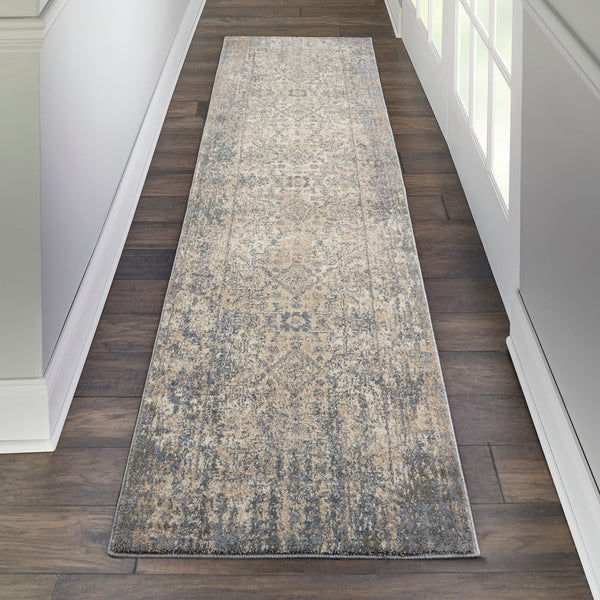 Mila Kunis Ivory/Slate Vintage Persian Soft Area Rug