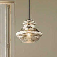Kichler Everly Mercury Glass 12"W Olde Bronze Mini Pendant