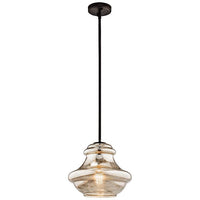 Kichler Everly Mercury Glass 12"W Olde Bronze Mini Pendant
