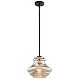 Kichler Everly Mercury Glass 12"W Olde Bronze Mini Pendant