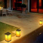 Kiva 7 3/4" High Amber Portable LED Solar Powered Outdoor Lantern