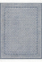 Tribal Trellis Pattern Blue Kim-Style Soft Area Rug