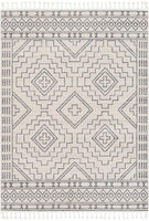 Tribal Geometric Pattern Ivory Kim-Style Soft Area Rug
