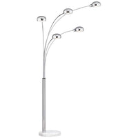 Possini Euro Infini 5-Light Modern Arc Floor Lamp with Marble Base