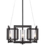 Marco 16" Wide Matte Black Geometric 4-Light Pendant