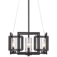 Marco 16" Wide Matte Black Geometric 4-Light Pendant