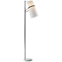 Matte Black Banded Shade Modern Floor Lamp