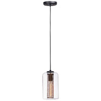 Maxim Firefly 6" Wide Black and Satin Brass Mini Pendant