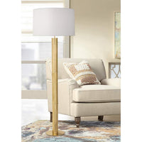 Michael Berman Brut Modern Brass Metal Column Floor Lamp