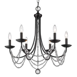 Mirabella 25 1/2" Wide Matte Black Metal 6-Light Chandelier