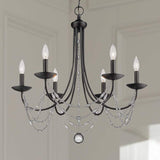 Mirabella 25 1/2" Wide Matte Black Metal 6-Light Chandelier