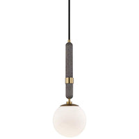 Mitzi Brielle 7"W Aged Brass with Etched Glass Mini Pendant