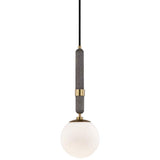 Mitzi Brielle 7"W Aged Brass with Etched Glass Mini Pendant