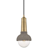 Mitzi Macy 6" Wide Aged Brass and Concrete Mini Pendant