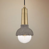 Mitzi Macy 6" Wide Aged Brass and Concrete Mini Pendant