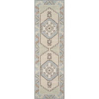 Anatolia Wool Blend Traditional Medallion Soft Area Rug Light Blue