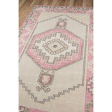 Anatolia Wool Blend Traditional Medallion Soft Area Rug Pink