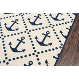 Baja Anchors Indoor Outdoor Rug Ivory