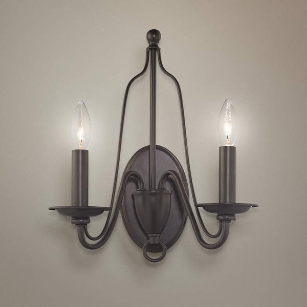 Monroe 15" High Oil Rubbed Bronze 2-Light Wall Sconce