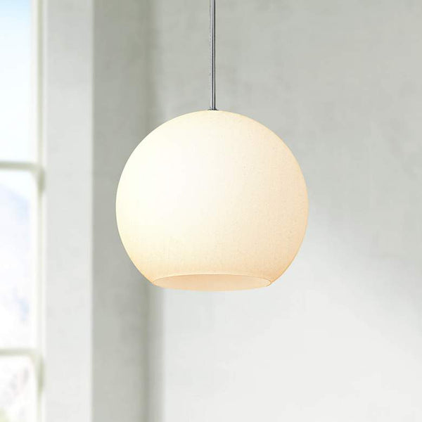 Nitrogen 14" Wide White Opal Glass Globe Pendant Light
