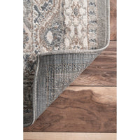 Transitional Panel Bordered Grey Soft Area Rug
