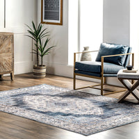 Dania Machine Washable Medallion Area Rug