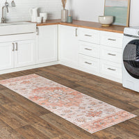 Dawson Machine Washable Distressed Medallion Area Rug