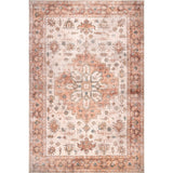 Dawson Machine Washable Distressed Medallion Area Rug