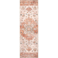 Dawson Machine Washable Distressed Medallion Area Rug