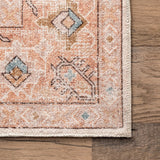 Dawson Machine Washable Distressed Medallion Area Rug