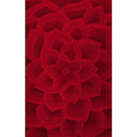 Premium Handmade Red Floral Wool Soft Area Rugs