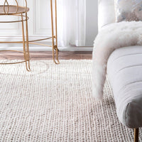 Handmade Braided Wool Off-white Soft Area Rugs