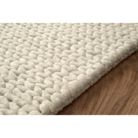 Handmade Braided Wool Off-white Soft Area Rugs