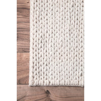 Handmade Braided Wool Off-white Soft Area Rugs