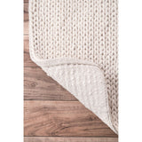 Handmade Braided Wool Off-white Soft Area Rugs