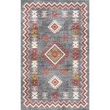 Jayde Machine Washable Southwestern Diamond Area Rug