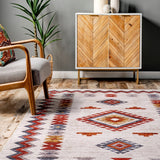 Jayde Machine Washable Southwestern Diamond Area Rug