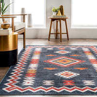 Jayde Machine Washable Southwestern Diamond Area Rug